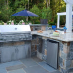 Outdoor Kitchen with Grill & Fridge